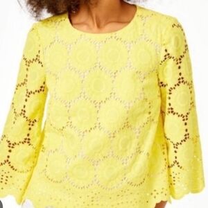 Lilly Pulitzer Summer Lilly's Lemon Yellow Mariella Top